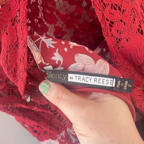 Anthropologie Plenty By Tracy Reese Arcadia Midi Lace and Pleated Skirt Dress- 2 - Picture 5 of 5